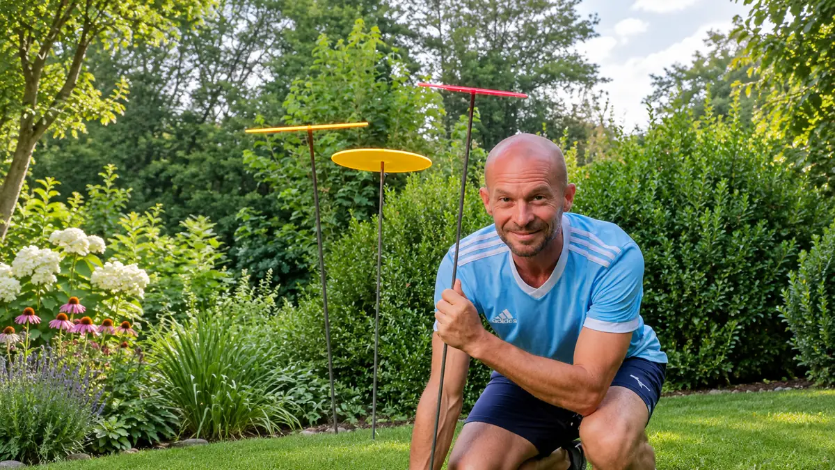 Sven im Garten mit Cazador-del-sol Sonnenfängern